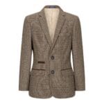 Boys 3 Piece Brown Suit Tweed Check Vintage Retro Tailored Fit 1920s - Knighthood Store