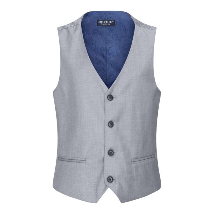 Boys 3 Piece Light Grey Suit Classic Wedding Party Vintage Christening - Knighthood Store