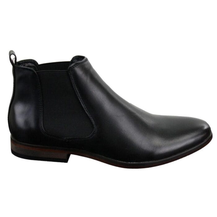 Mens Italian Leather Slip On Ankle Boots Smart Casual Desert Chelsea Dealer Brown - Knighthood Store