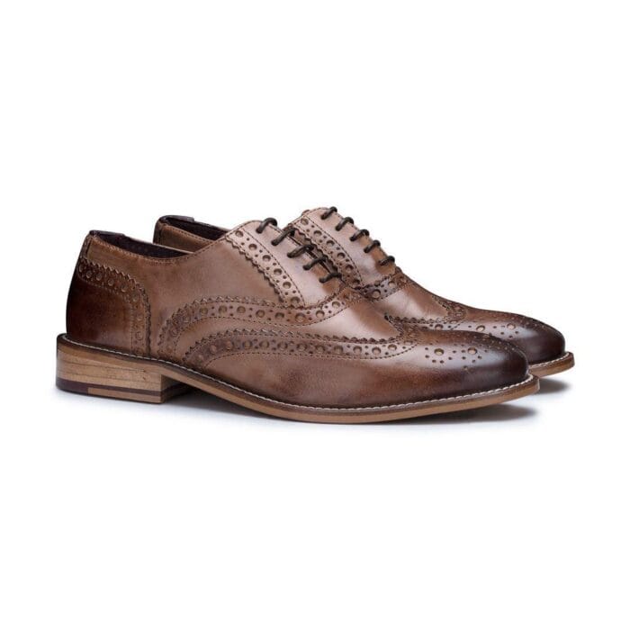 Mens Real Leather Vintage Shoes Brogues 1920s Suede Tweed Laced Shoes Smart Formal - Knighthood Store