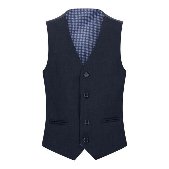 Boys Navy Blue 5 Piece Suit Blazer Waistcoat Shirt Tie Trousers Wedding Party - Knighthood Store