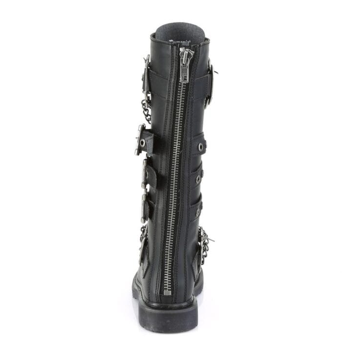 Mens Biker Boots Demonia Bolt-450 Goth Punk Rock Chain Knee High Combat Boots - Knighthood Store