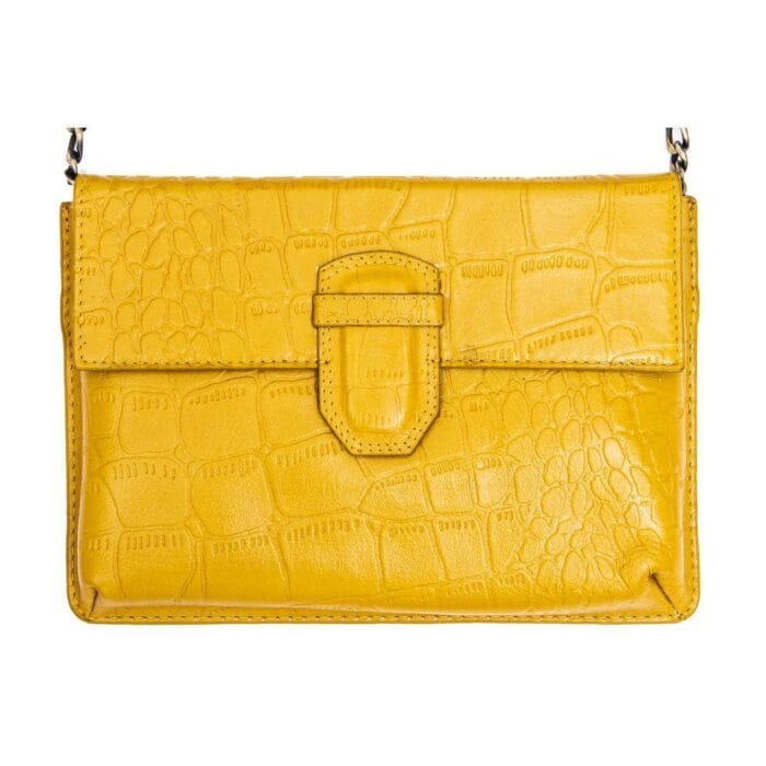 Womens Real Leather Buckle Hide Clutch Shoulder Bag Metal Chain Cross Body - Knighthood Store