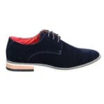 Mens Suede Smart Casual Oxford Shoes Laced Brown Black Blue - Knighthood Store