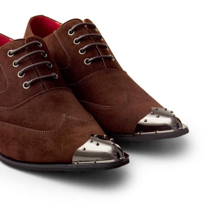 Mens Metal Toe Pointed Shoes Suede Leather Patent Laced Cowboy Italian Dancing - Knighthood Store