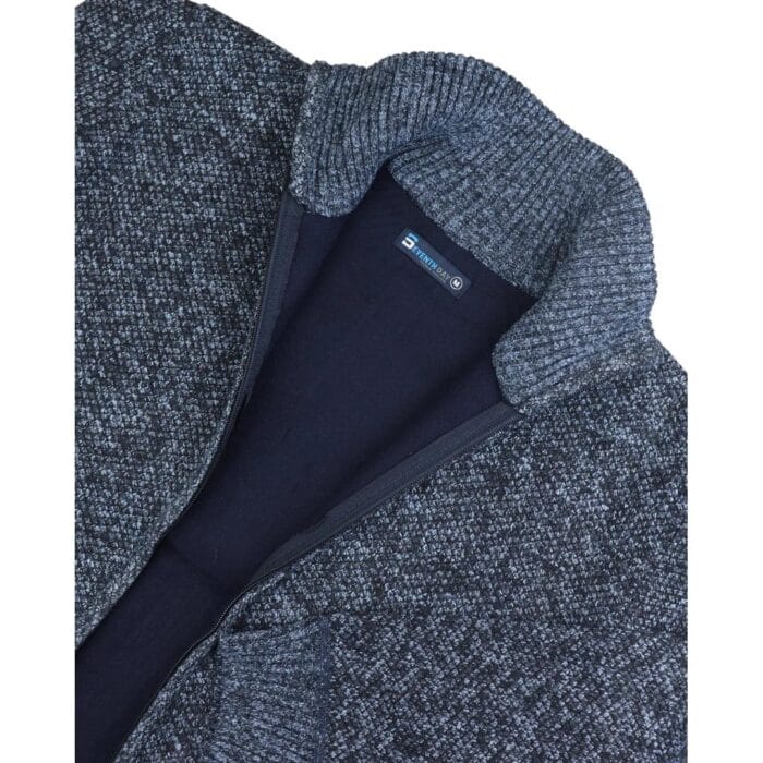 Mens Jumper Jacket Fleece Fur Lined Cardigan Knitted Warm Winter Casual Zipped - Knighthood Store