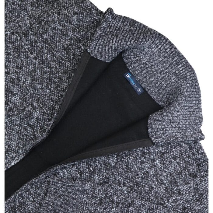 Mens Jumper Jacket Fleece Fur Lined Cardigan Knitted Warm Winter Casual Zipped - Knighthood Store