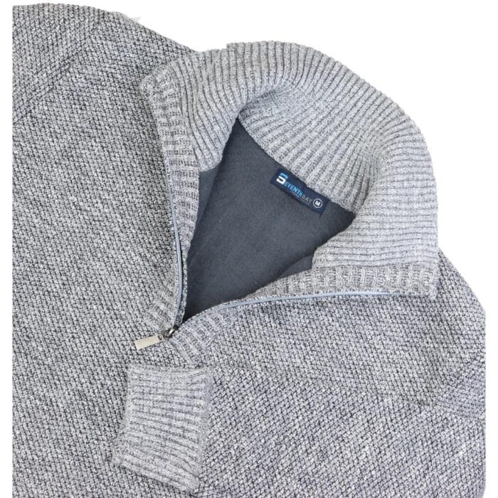 Mens Jumper Fleece Fur Lined Pullover Knitted Warm Winter Casual Half Zip - Knighthood Store