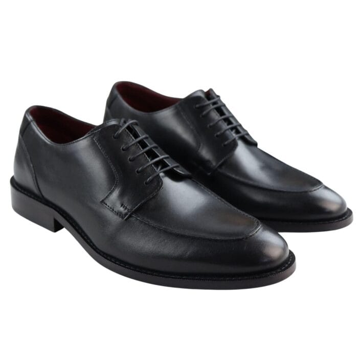 Mens Real Full Leather Welted Derby Shoes Smart Casual Black Wine Classic Vintage - Knighthood Store