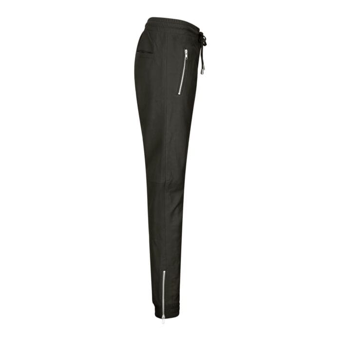 Womens Real Leather Jogger Jeans Trousers Elasticated Casual Retro 1980s - Knighthood Store