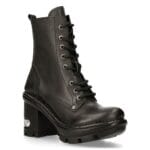 Ladies New Rock Platform Heel Boots Plain Metal Military Punk Goth NewTYRE07X-S1 - Knighthood Store