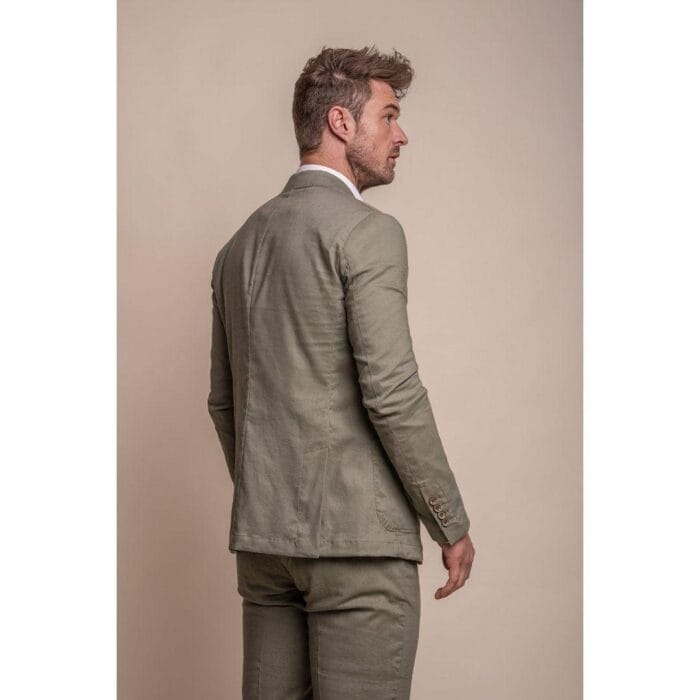 Mens Sage Green Linen 2 Piece Summer Suit - Knighthood Store