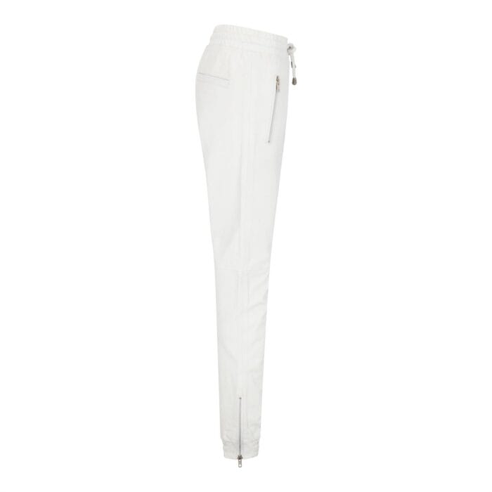 Womens Real Leather Jogger Jeans Trousers Elasticated Casual Retro 1980s - Knighthood Store