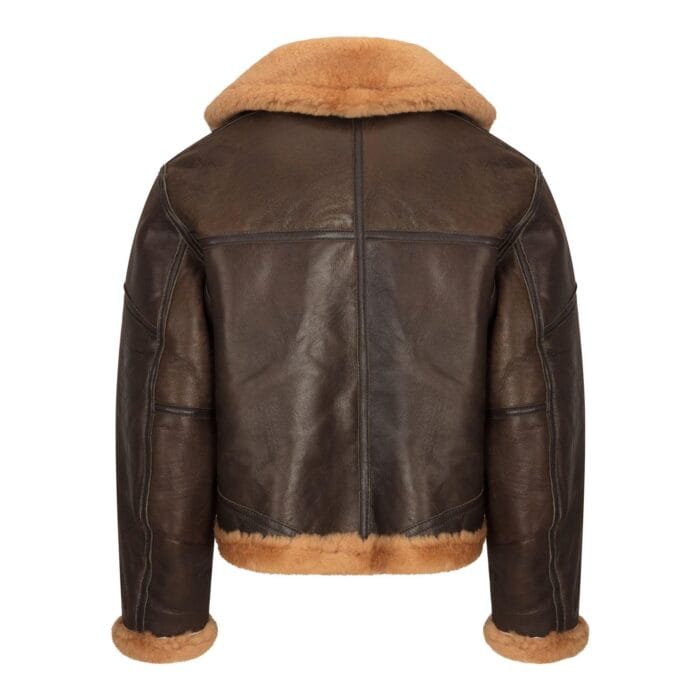 Ladies Brown Real Sheepskin Flying Jacket Camel Fur Belt Vintage Zipped Winter - Knighthood Store