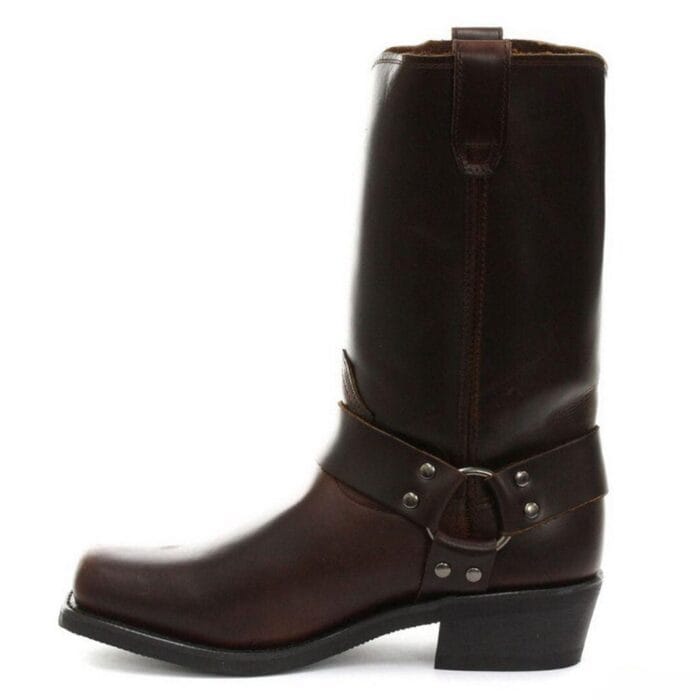 Unisex Real Leather Hi Biker Boots Rock Punk Grinders Buckle Cowboy Riding - Knighthood Store