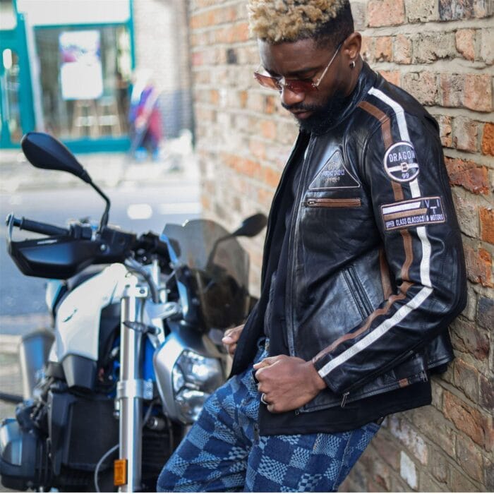 Men's Zipped Biker Leather Jacket | Infinity - Knighthood Store