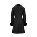 Ladies Real Sheepskin Jacket Suede Button Slim Fit 3/4 Long Trench Coat Designer - Knighthood Store