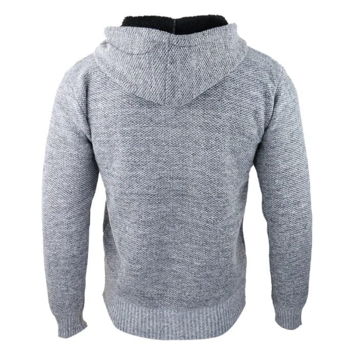 Mens Hoodie Jumper Jacket Fleece Fur Lined Top Knitted Warm Winter Casual Zipped - Knighthood Store