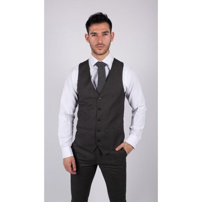 Mens Dark Grey Charcoal 3 Piece Suit Classic Stitch Wedding Summer Prom Classic - Knighthood Store