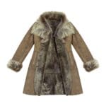 Ladies Real Sheepskin Jacket Suede Button Tailored Fit 3/4 Long Trench Coat Italian - Knighthood Store