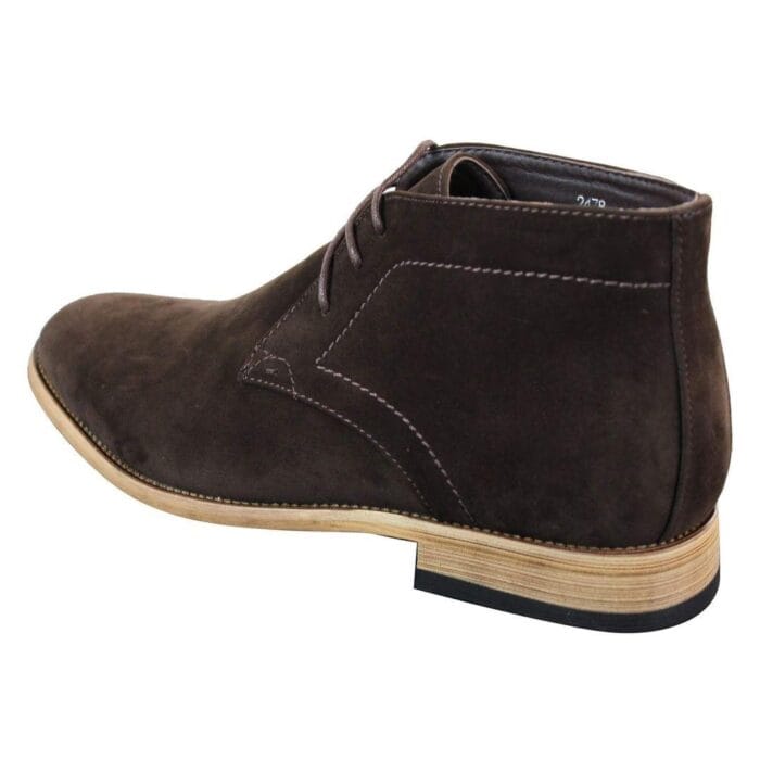 Mens Suede Lace Ankle Chukka Boots Chelsea Dealer Shoes Navy Blue Brown Black PU - Knighthood Store
