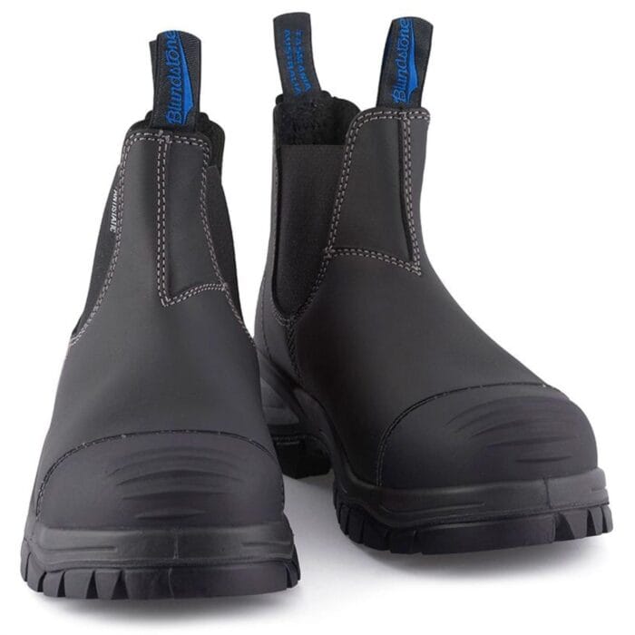 Blundstone 910 Black Leather Steel Toe Chelsea Boots Durable Ankle Safety Boots - Knighthood Store
