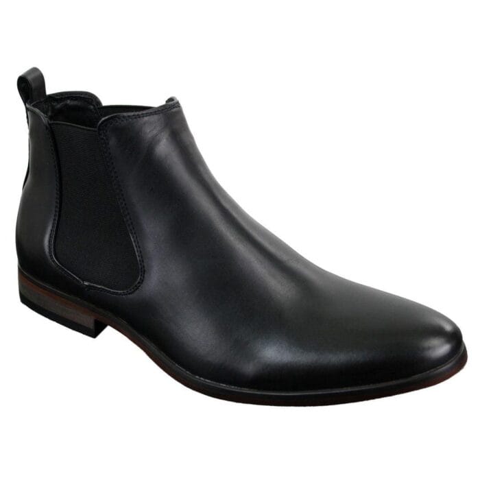 Mens Italian Leather Slip On Ankle Boots Smart Casual Desert Chelsea Dealer Brown - Knighthood Store