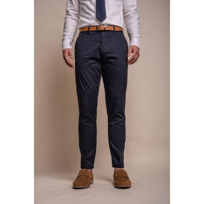 Mens Navy 2 Piece Suit Lightweight Cotton - Knighthood Store