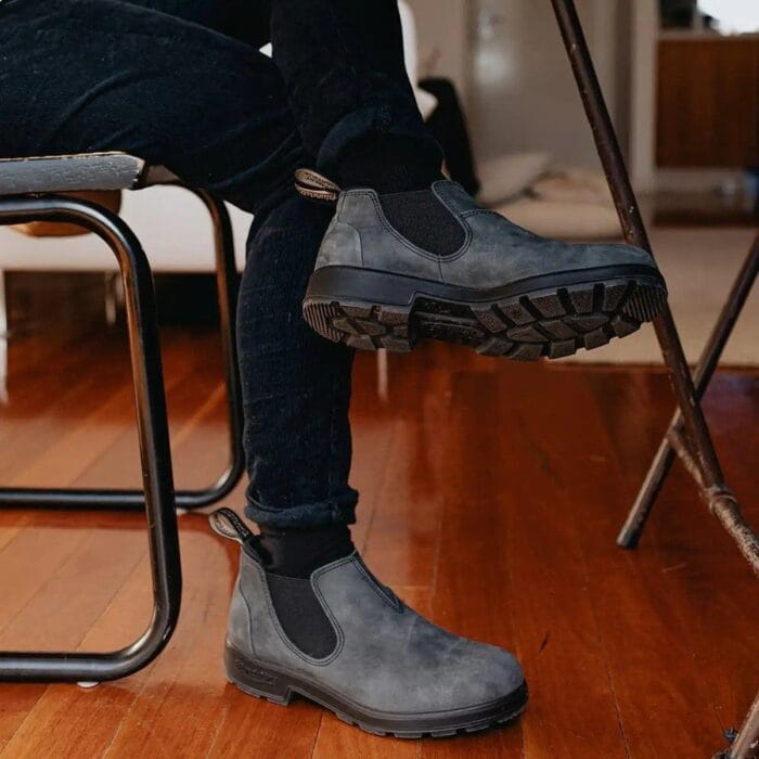 Blundstone 2035 Rustic Black Low-Cut Leather Boots Retro Vintage Slip On - Knighthood Store