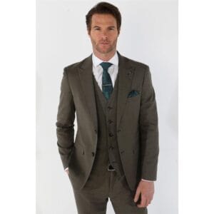 Men's Suit 3 Piece Sage Green Tailored Fit Summer Wedding - Knighthood Store
