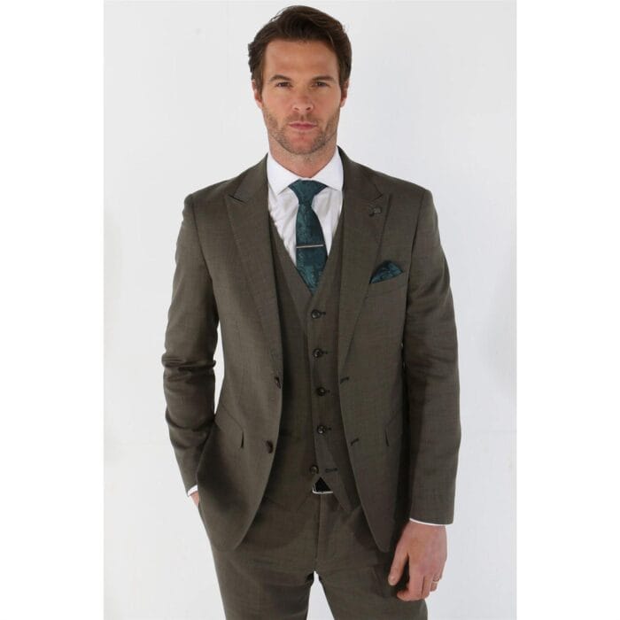 Men's Suit 3 Piece Sage Green Tailored Fit Summer Wedding - Knighthood Store