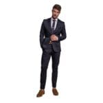 Mens Navy 2 Piece Suit Lightweight Cotton - Knighthood Store