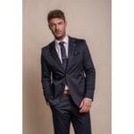 Mens Navy 2 Piece Suit Lightweight Cotton - Knighthood Store