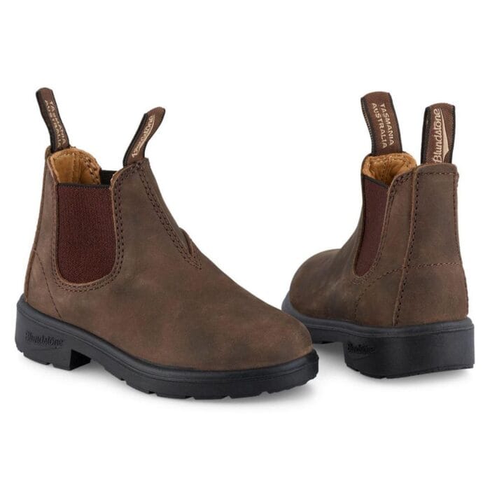 Blundstone 565 Kids Unisex Rustic Brown Leather Boots Slip On Ankle Boots - Knighthood Store