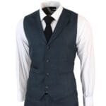Men's 3 Piece Suit Classic Prince of Wales Check Olive Green Wedding Office Retro - Knighthood Store