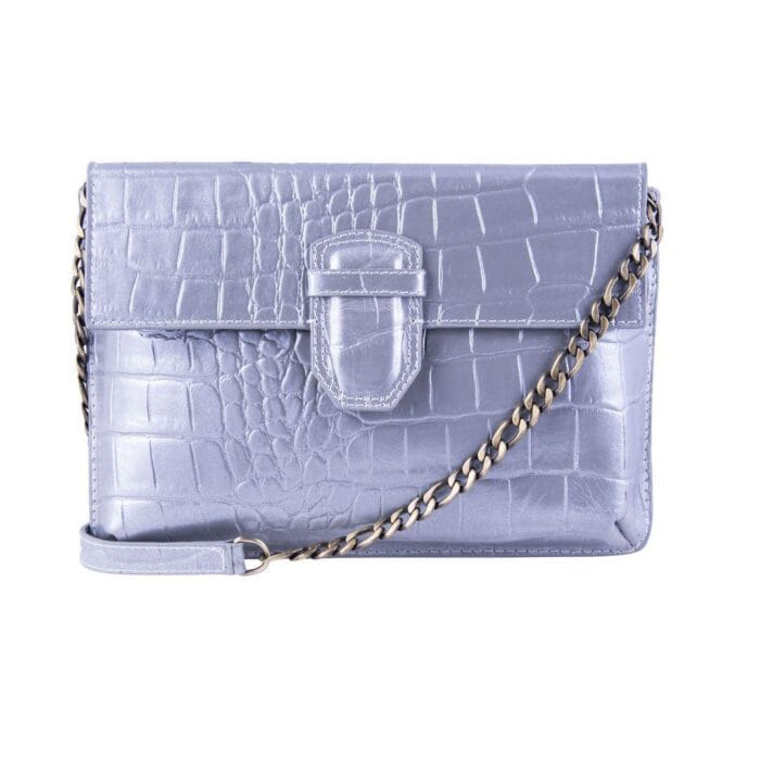 Womens Real Leather Buckle Hide Clutch Shoulder Bag Metal Chain Cross Body - Knighthood Store