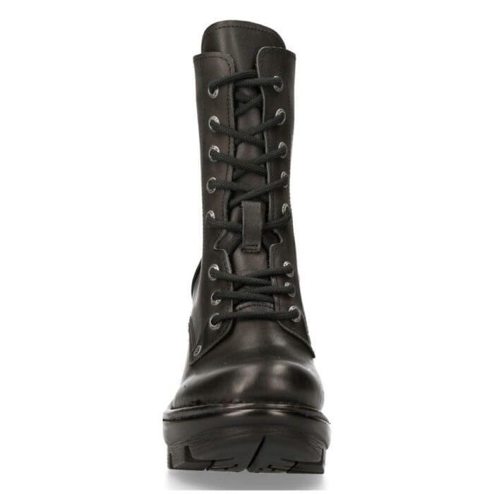 Ladies New Rock Platform Heel Boots Plain Metal Military Punk Goth NewTYRE07X-S1 - Knighthood Store