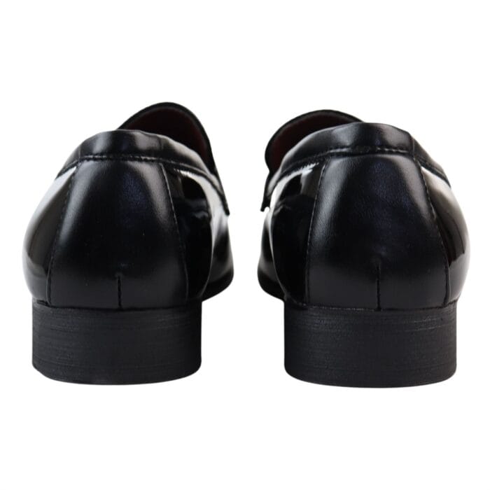 Men's Moccasin Loafers Patent Leather Lined Slip On Tassel Formal Dress Shoes - Knighthood Store