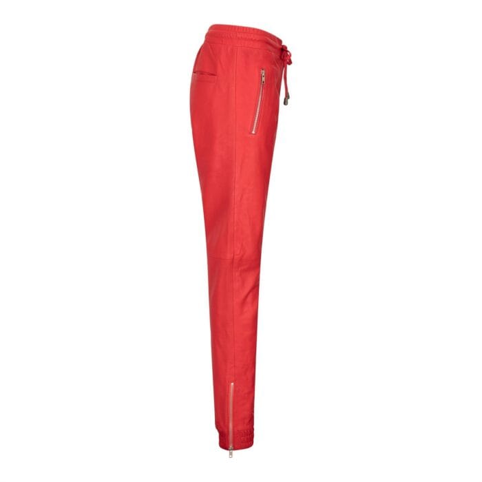 Womens Real Leather Jogger Jeans Trousers Elasticated Casual Retro 1980s - Knighthood Store