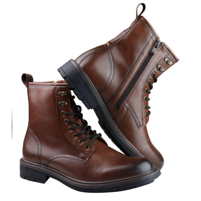 Mens Military Boots Smart Casual Blinders 1920s Retro Vintage Laced Ankle - Knighthood Store