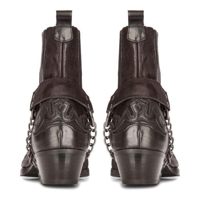 Mens Western Cowboy Boots Vintage Pointed Knight Ankle Country Boot Riding Real Leather - Knighthood Store