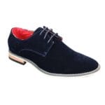 Mens Suede Smart Casual Oxford Shoes Laced Brown Black Blue - Knighthood Store