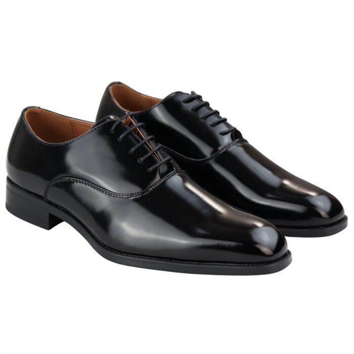 Mens Smart Formal Patent Oxford Shoes Shiny Laced Classic Round Toe Dress - Knighthood Store