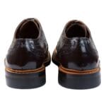 Mens Oxford Brogue Shoes Laced Leather Goodyear Welted Tan Brown Burgundy - Knighthood Store