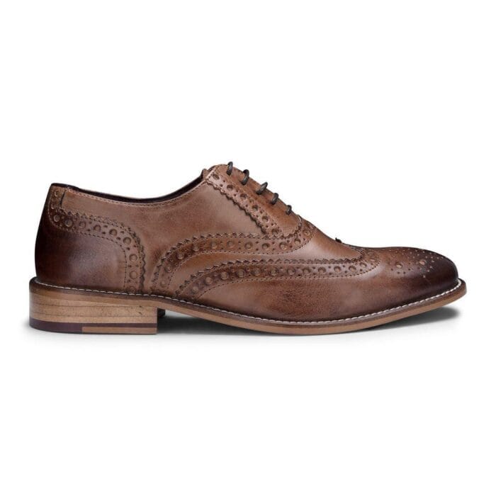 Mens Real Leather Vintage Shoes Brogues 1920s Suede Tweed Laced Shoes Smart Formal - Knighthood Store