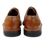 Mens Oxford Brogue Shoes Laced Leather Goodyear Welted Tan Brown Burgundy - Knighthood Store