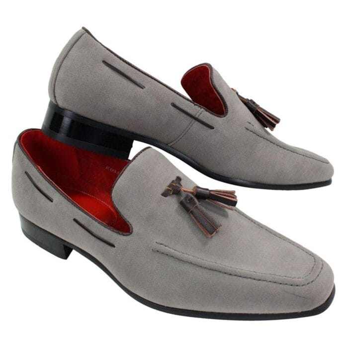 Mens Suede Loafers Driving Shoes Slip On Tassle Design Leather Smart Casual - Knighthood Store