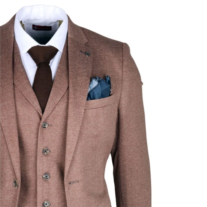 Men's Suit 3 Piece Brown Wedding Formal Dress - Knighthood Store