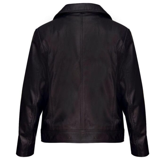 Girls Kids Real leather Biker Style Jacket Cross Zip Black Pink Age - Knighthood Store