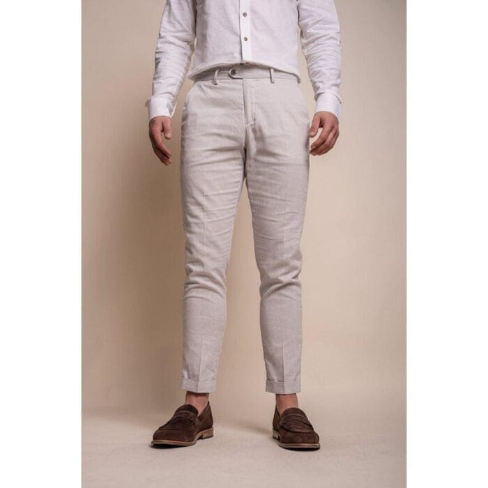 Mens Stone Grey Linen 2 Piece Summer Suit - Knighthood Store